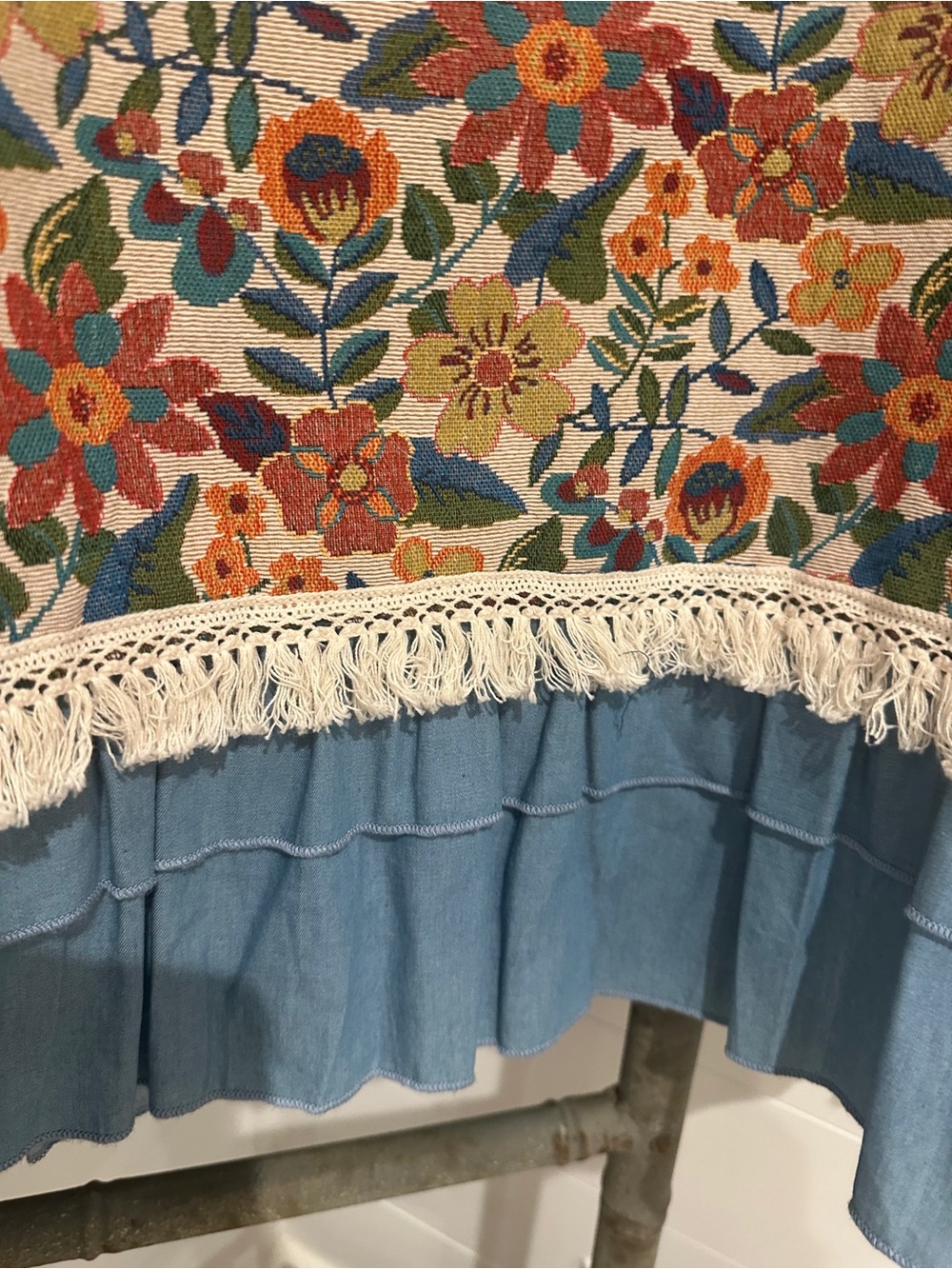 NEW POL Blue Quilted Jacket with Floral Lining - Picture 6 of 6